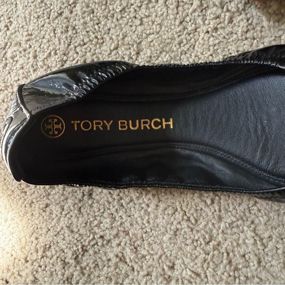 Tory Burch Eddie Flat in Patent Leather Black Size 10 - Picture 4 of 6